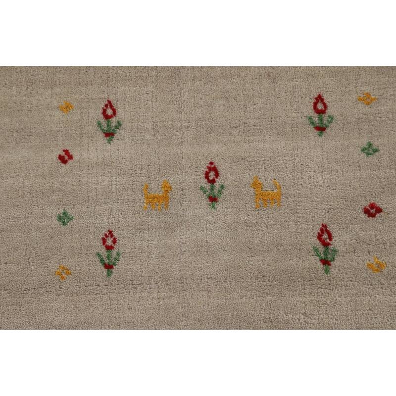 Tribal Gabbeh Oriental Area Rug Handmade Wool Carpet - 5'6"x 7'10"