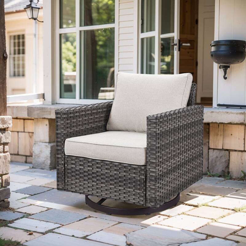 Outdoor Swivel Glider Chairs with Soft Cushion