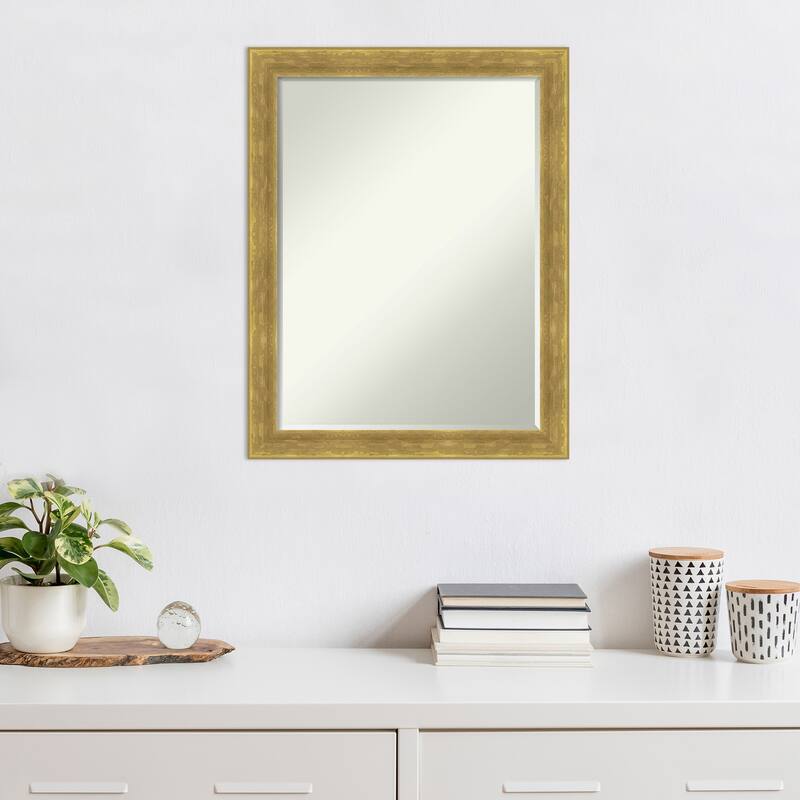 Angled Half-Inch-Bevel Wood Framed Wall Mirror - Glass Size 18x24