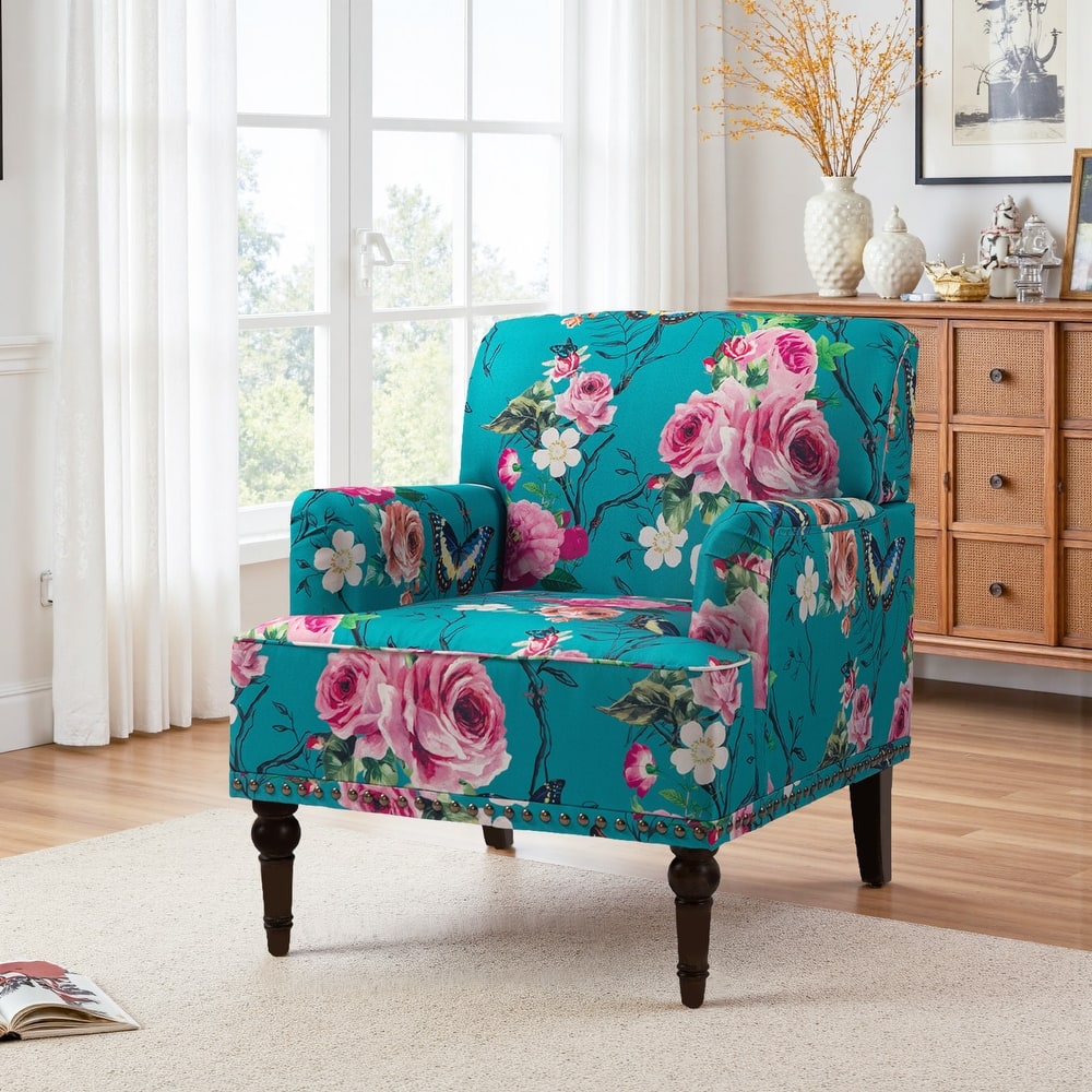 Modern Striped Accent Chairs with Arms