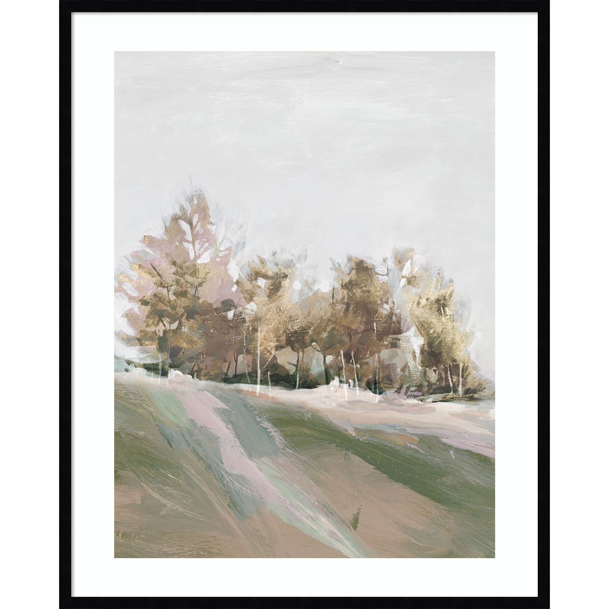 Misty Woodland Horizon by PI Studio Wood Framed Wall Art Print