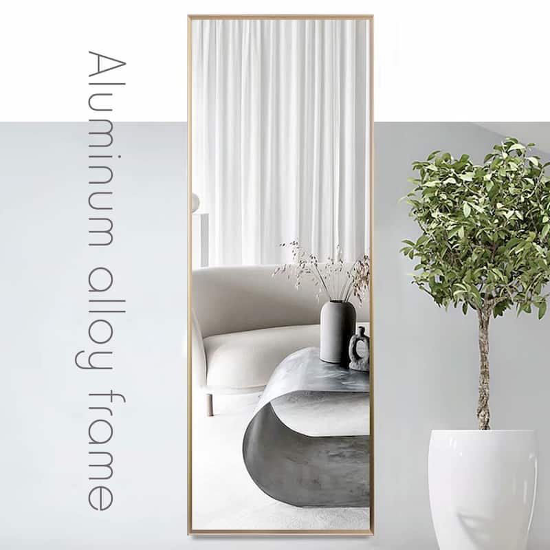 Aluminum Alloy Full Length Floor Mirror - 59''x20'' - Gold