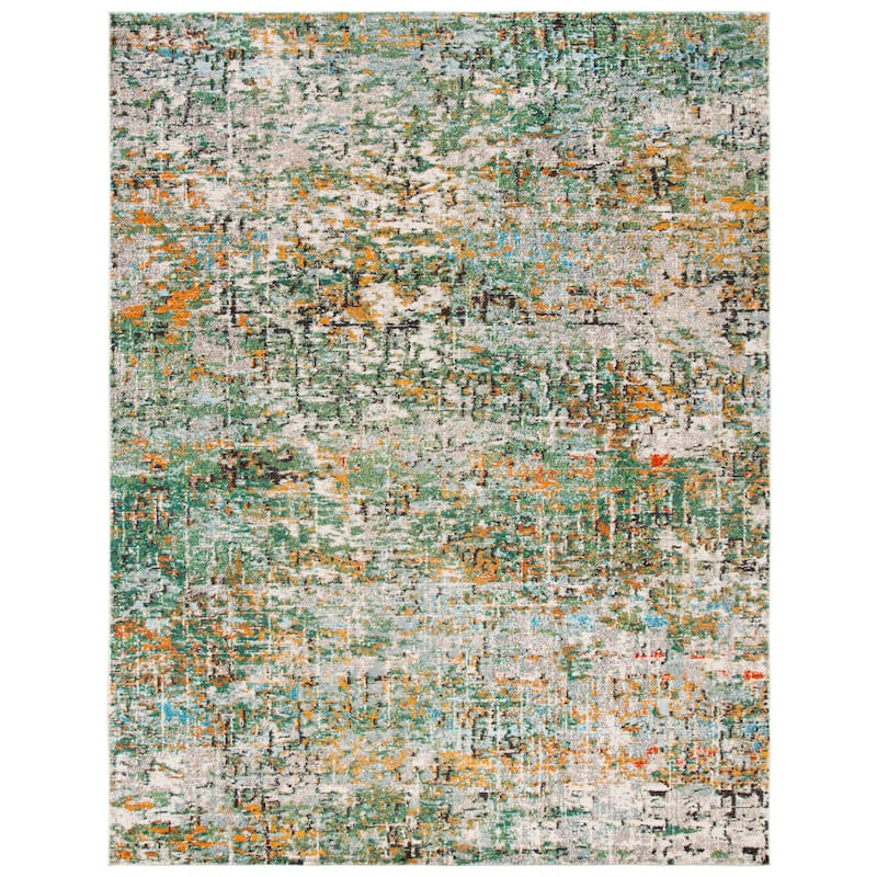 SAFAVIEH Madison Loane Modern Abstract Rug - 12' x 18' - Green/Turquoise - Rectangle