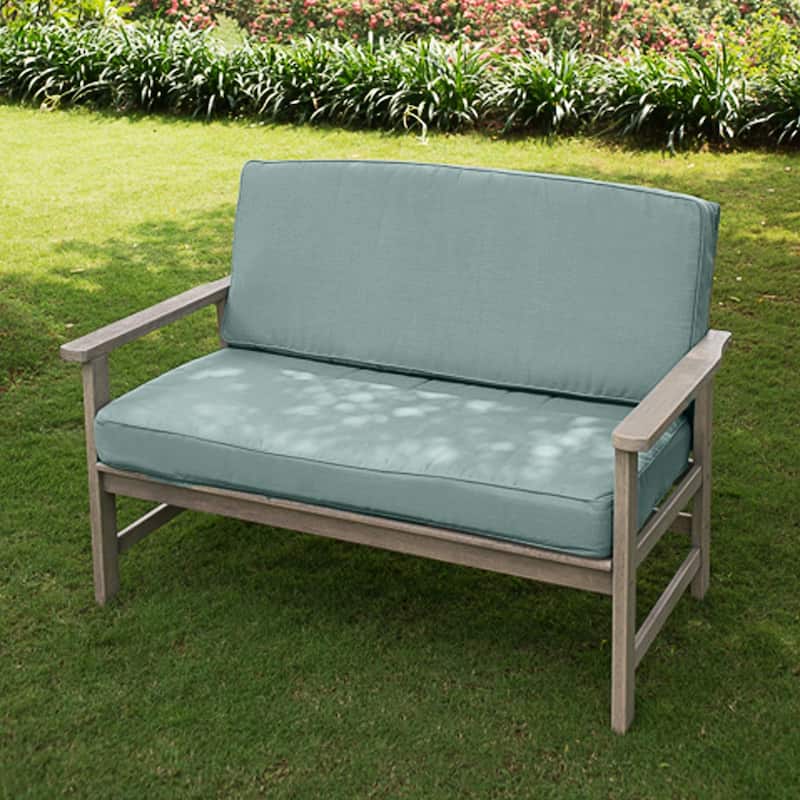 Cambridge Casual West Lake Mahogany Outdoor Loveseat - Blue Spruce