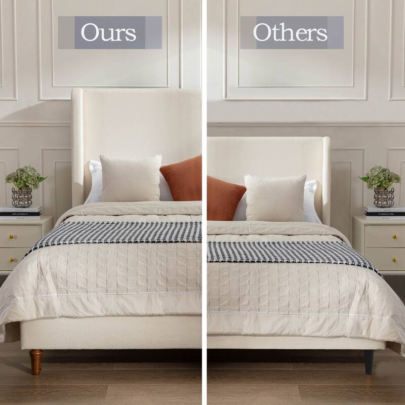 Tall Headboard Upholstered Bed/54" High Headboard/Elegant Simplicity/No Box Spring Needed/Easy Assembly/California King