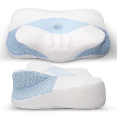 Cheer Collection Orthopaedic Memory Foam Cervical Pillow With Washable Cover