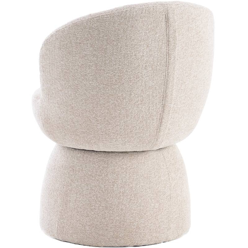 Swivel Modern Accent Chair Set of 4, Armless Upholstered Barrel Chairs