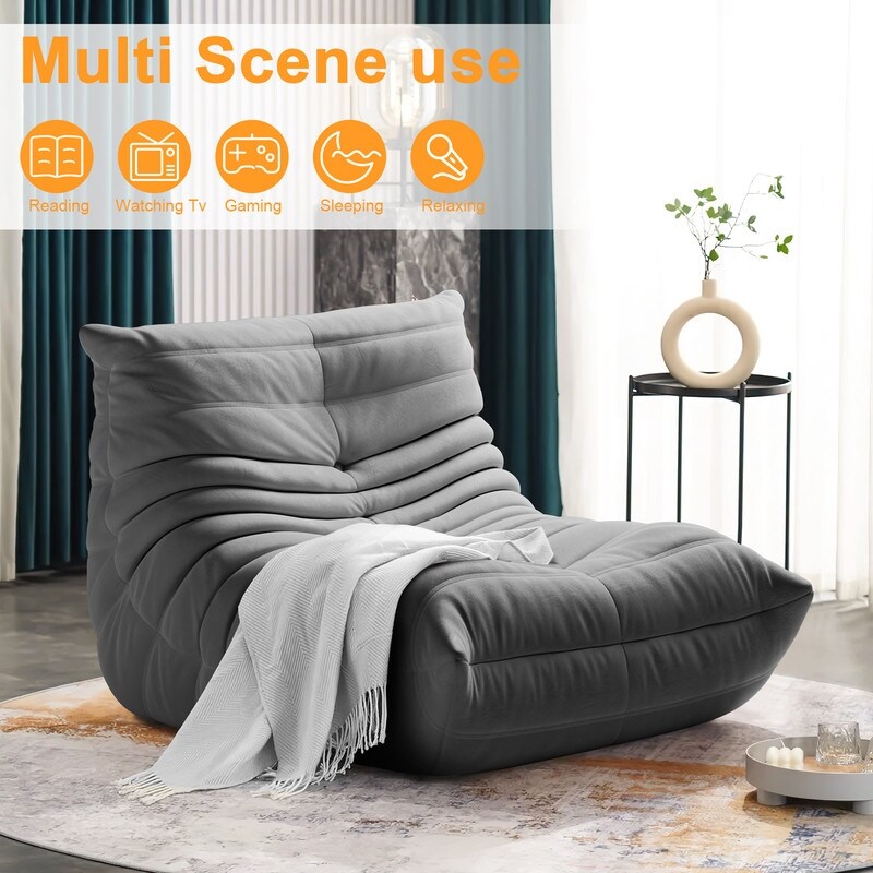 Teddy Fabric Lazy Sofa Sets for Bedroom Living Room,Comfortable Bean Bag  Chair Floor Couch - Bed Bath & Beyond - 36714275