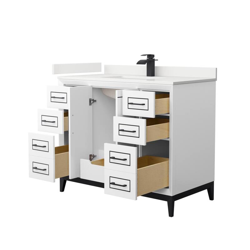 Wyndham Collection WCH515142S-QTZ-UNSMXX Marlena 42" Free Standing