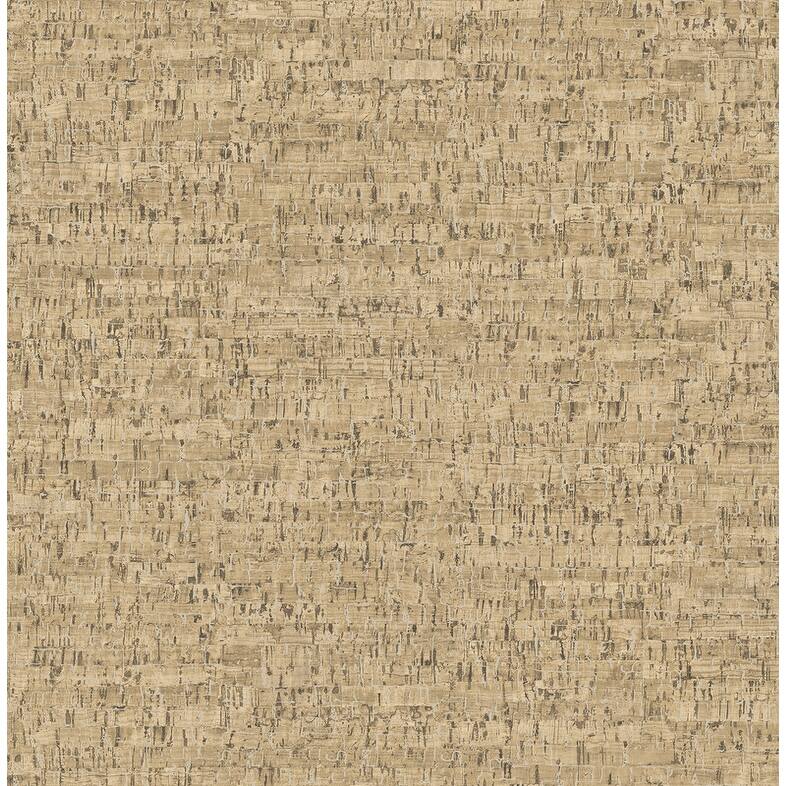 Brewster Burl Neutral Small Faux Cork Wallpaper - 20.5in x 396in x 0.025in