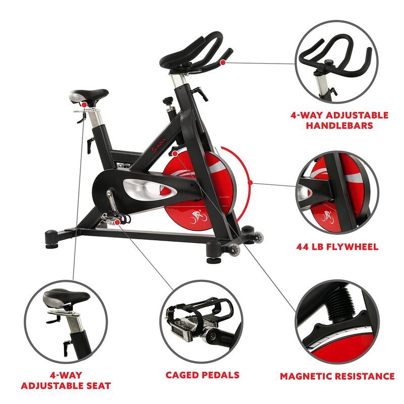 Sunny Health & Fitness Pro Magnetic Belt Drive Indoor Cycling Bike