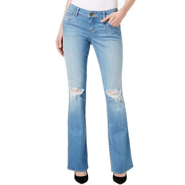 black ripped bootcut jeans