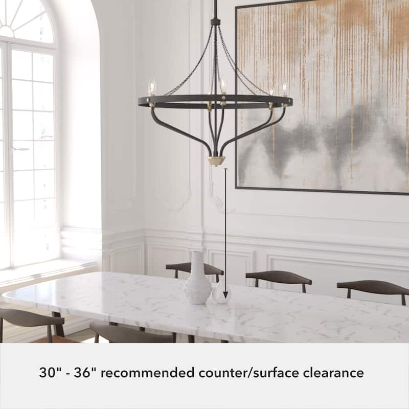 Hunter Merlin Geometric Metal Chandelier - Foyer, Dining Room, Living Room - Industrial, Contemporary
