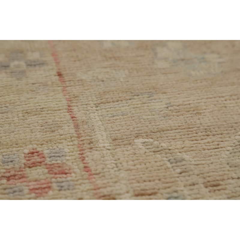 Hand Knotted Oriental 100% Wool Carpet Transitional All-Over Navy Blue & Blues Oushak Area Rug - 12' 5'' X 8' 8''