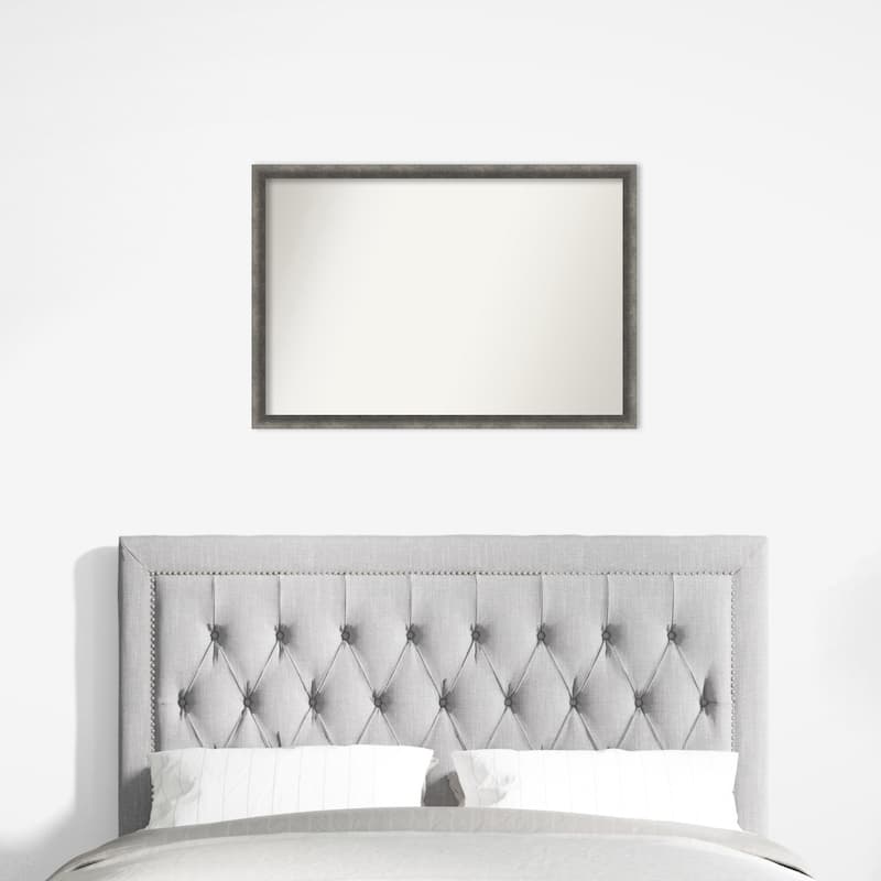 Burnished Concrete Narrow Non-Beveled Wood Framed Wall Mirror - Burnished Concrete Narrow