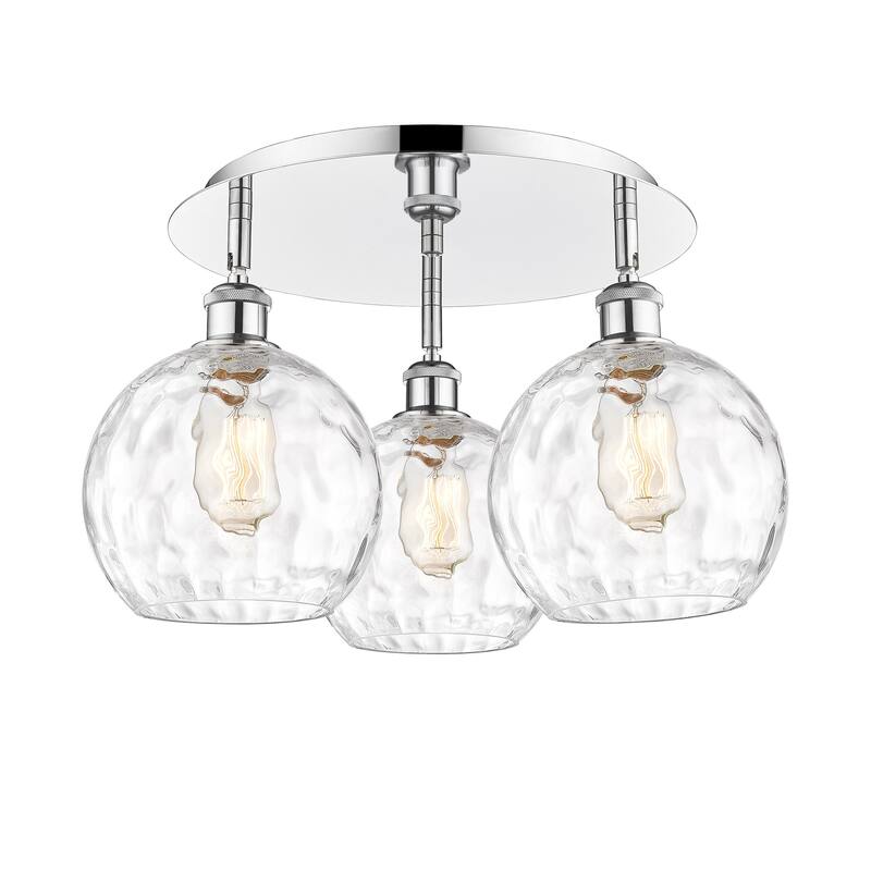 Innovations Lighting 516-3C-11-20 Athens Water Glass Flush Athens - Polished Chrome / Clear Water Glass