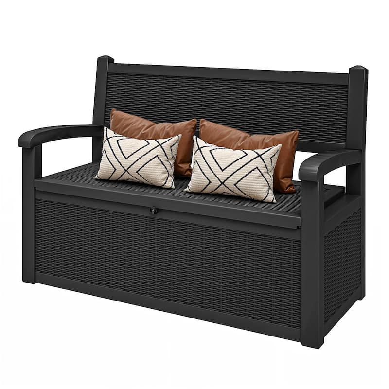 70 Gallon Storage Bench Deck Box for Patio Cushions, Garden Tools and Pool Supplies - 70 Gal