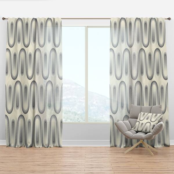 Designart Retro Curved Minimal Geometric Ornament I Mid Century Modern Curtain Panel Overstock 29625763