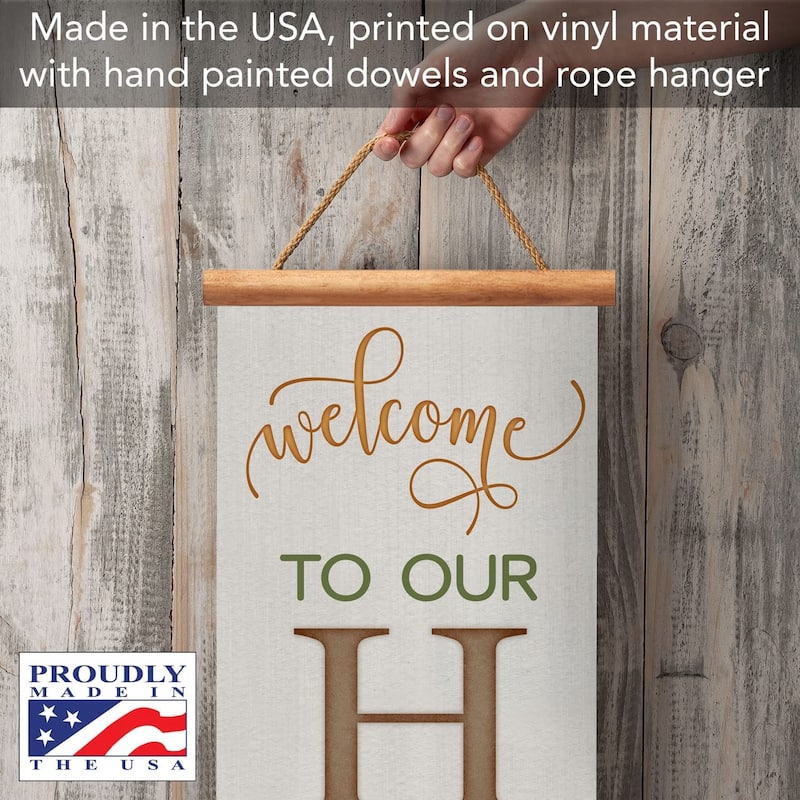 Farmhouse Fall Reversible Indoor/Outdoor Vinyl Welcome Sign 44.5” by 11” Manufactured in the USA Durable Easily Wipes Clean