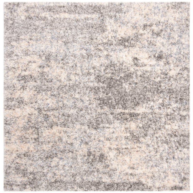 SAFAVIEH Berber Shag Tikvah Modern 1.2-inch Thick Rug - 10' Square - Grey Blue/Cream