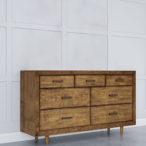 Shop Abbyson Retro Mid Century 7 Drawer Wood Dresser On Sale