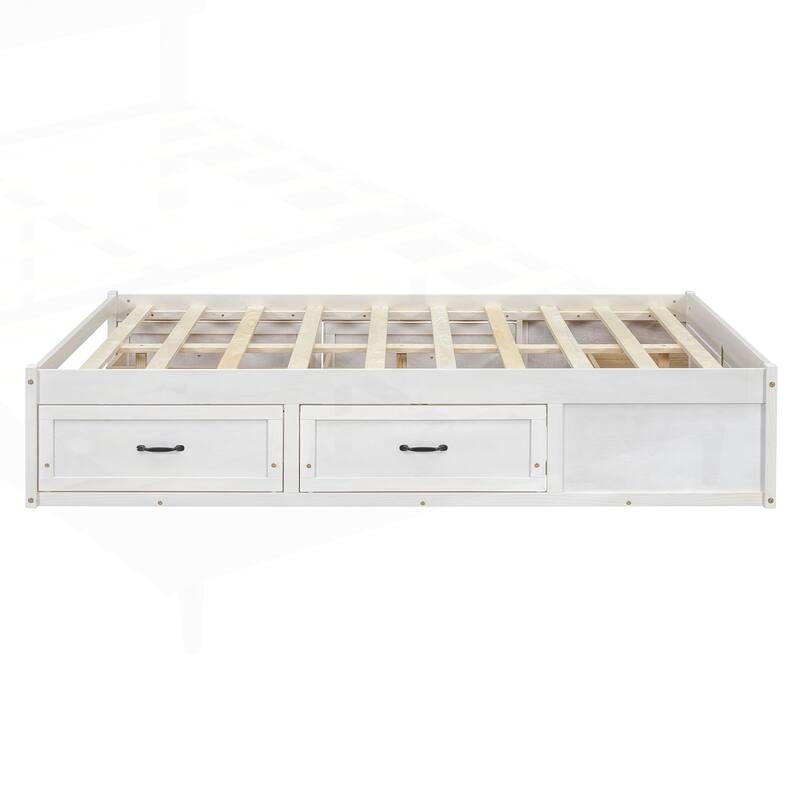 Sophisticated Platform Bed with Abundant Storage and Stylish Design
