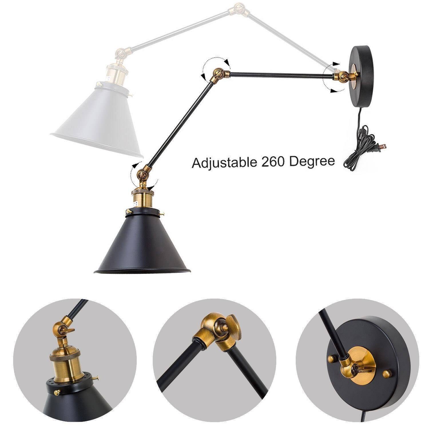 Swing arm sconce hardwired sale