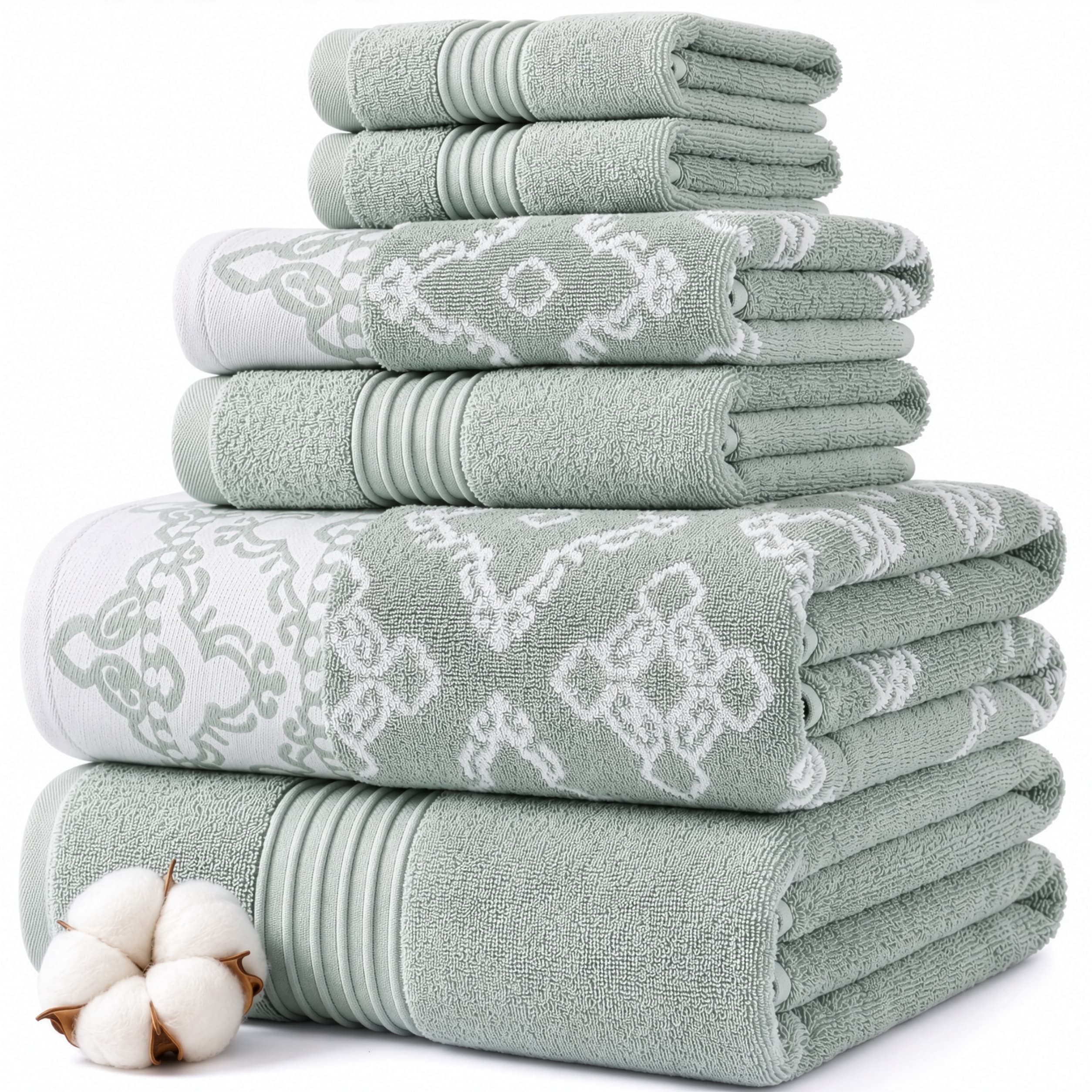 Modern Threads Charlize 6-Piece Yarn Dyed Jacquard Towel Set