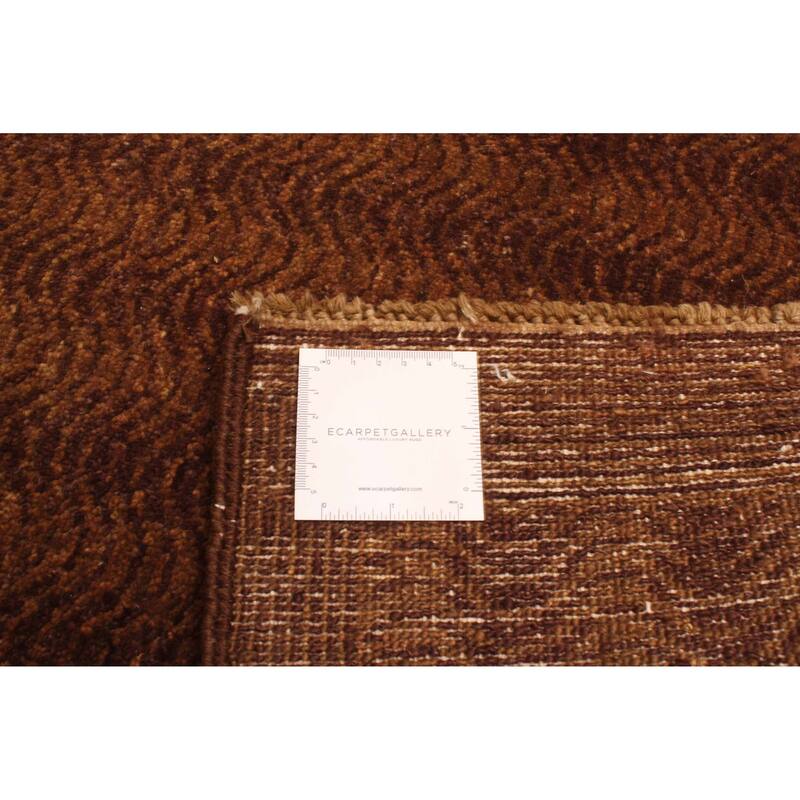 ECARPETGALLERY Hand-knotted Peshawar Ziegler Brown Wool Rug - 4'0 x 6'2