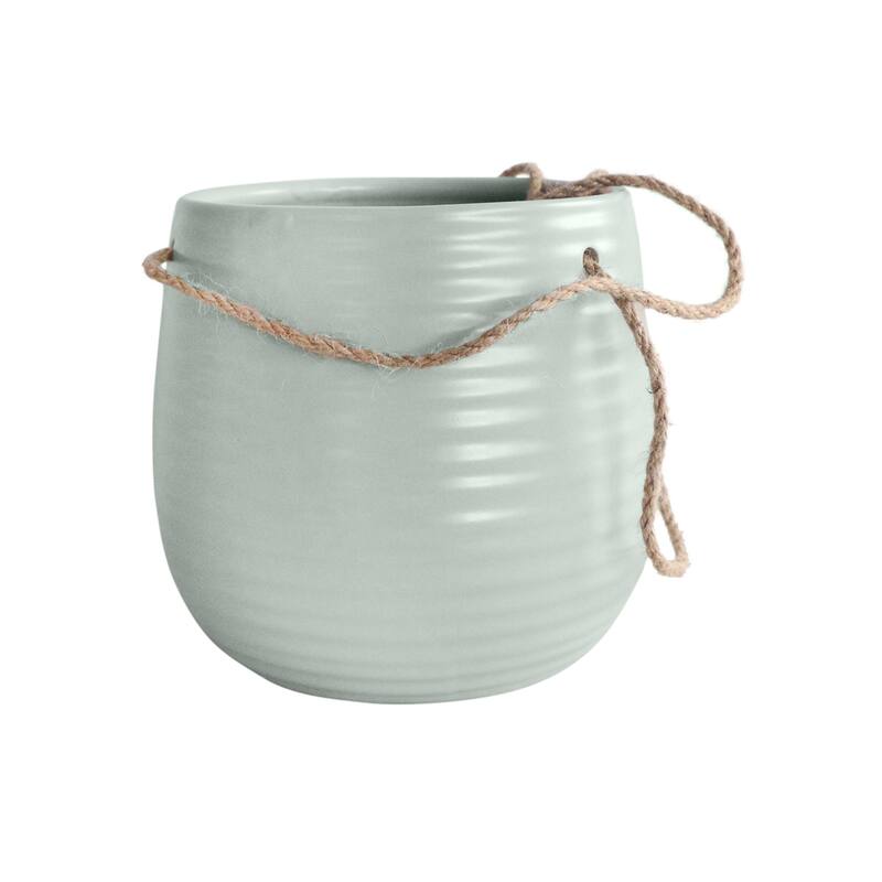 Sagebrook Home Neutral Textured Ceramic Hanging Planter