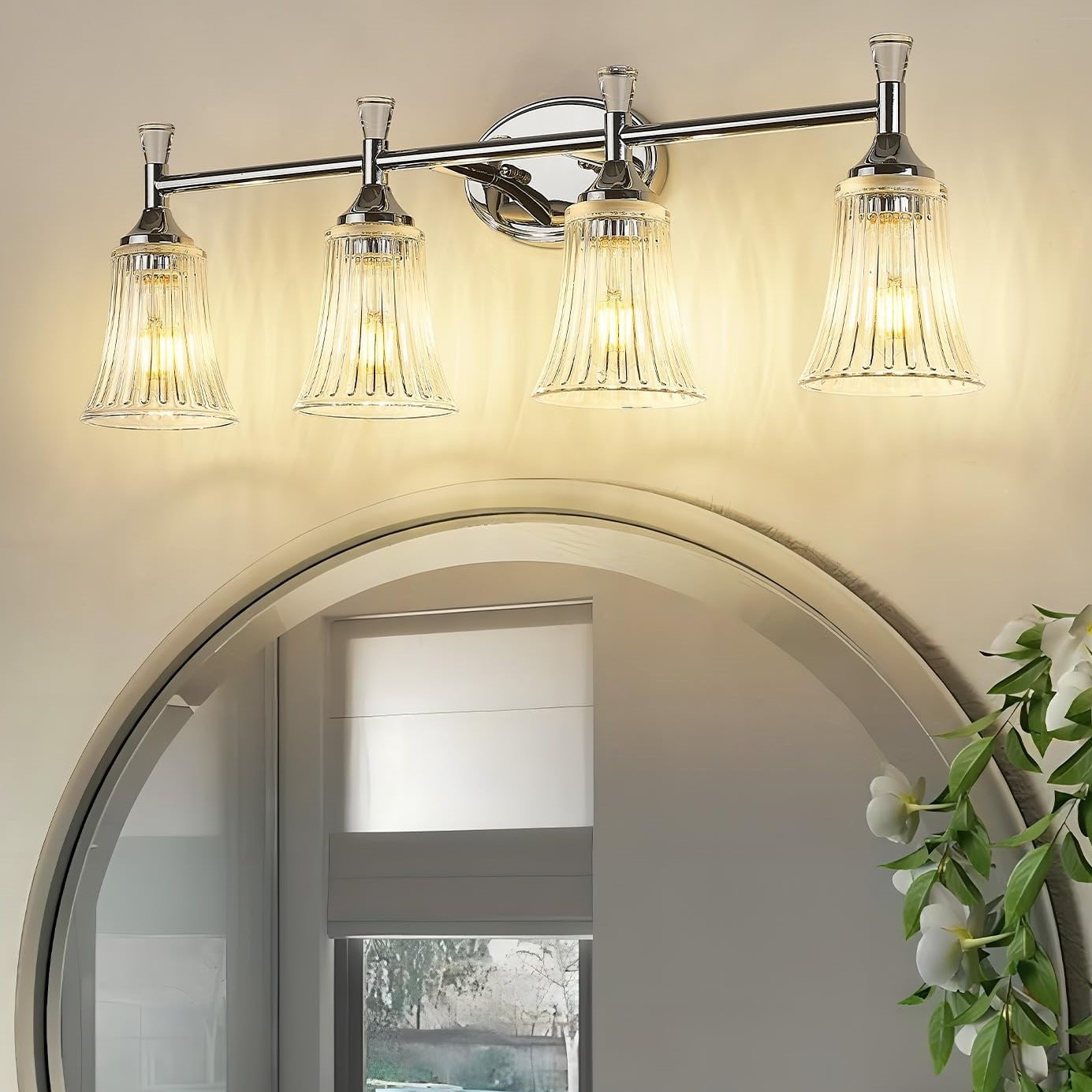 4-Light Modern Bathroom Lights Over Mirror, Wall Sconces