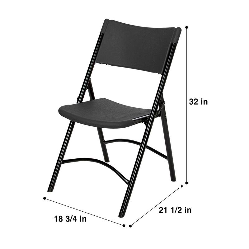 Hampden Furnishings Gwyneth Collection Resin Folding Chair, Pack of 4