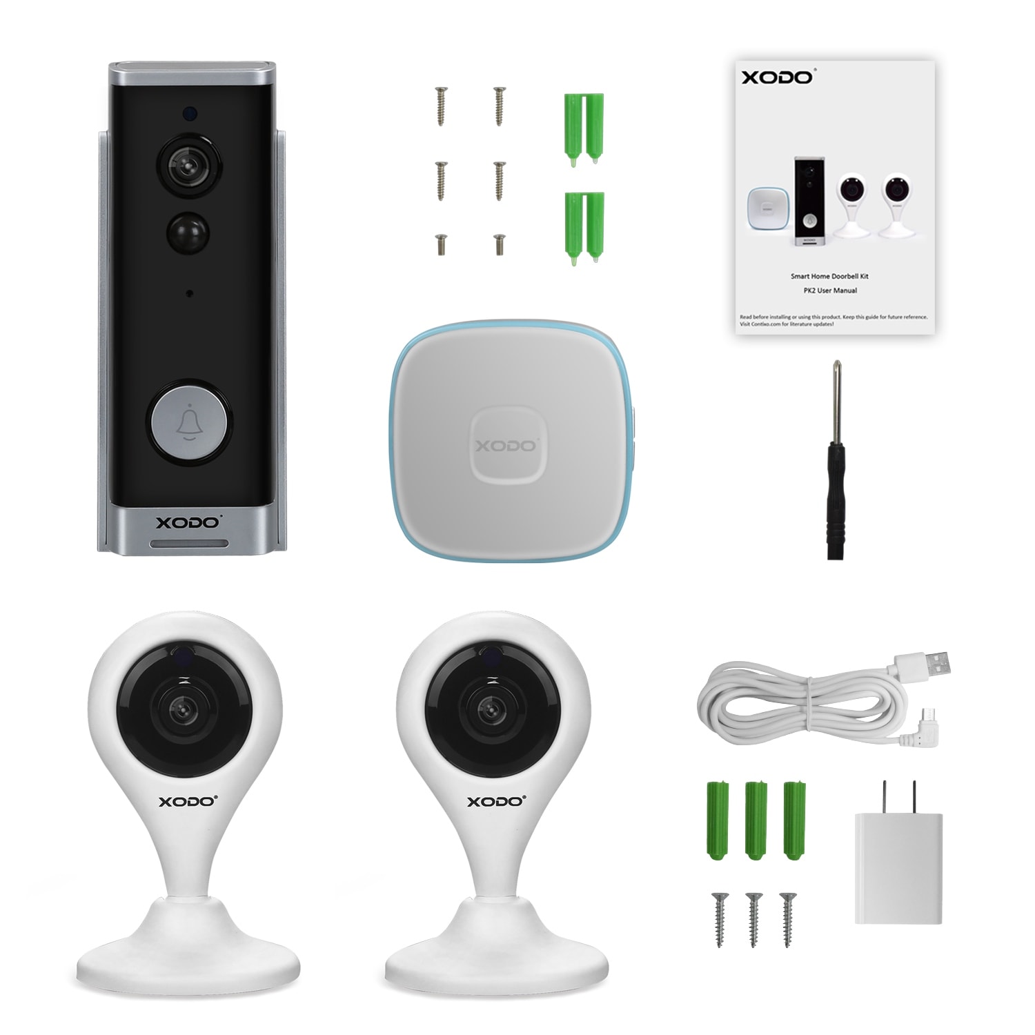 XODO PK2 Smart Home Kit Video Doorbell 1080p HD WiFi Security