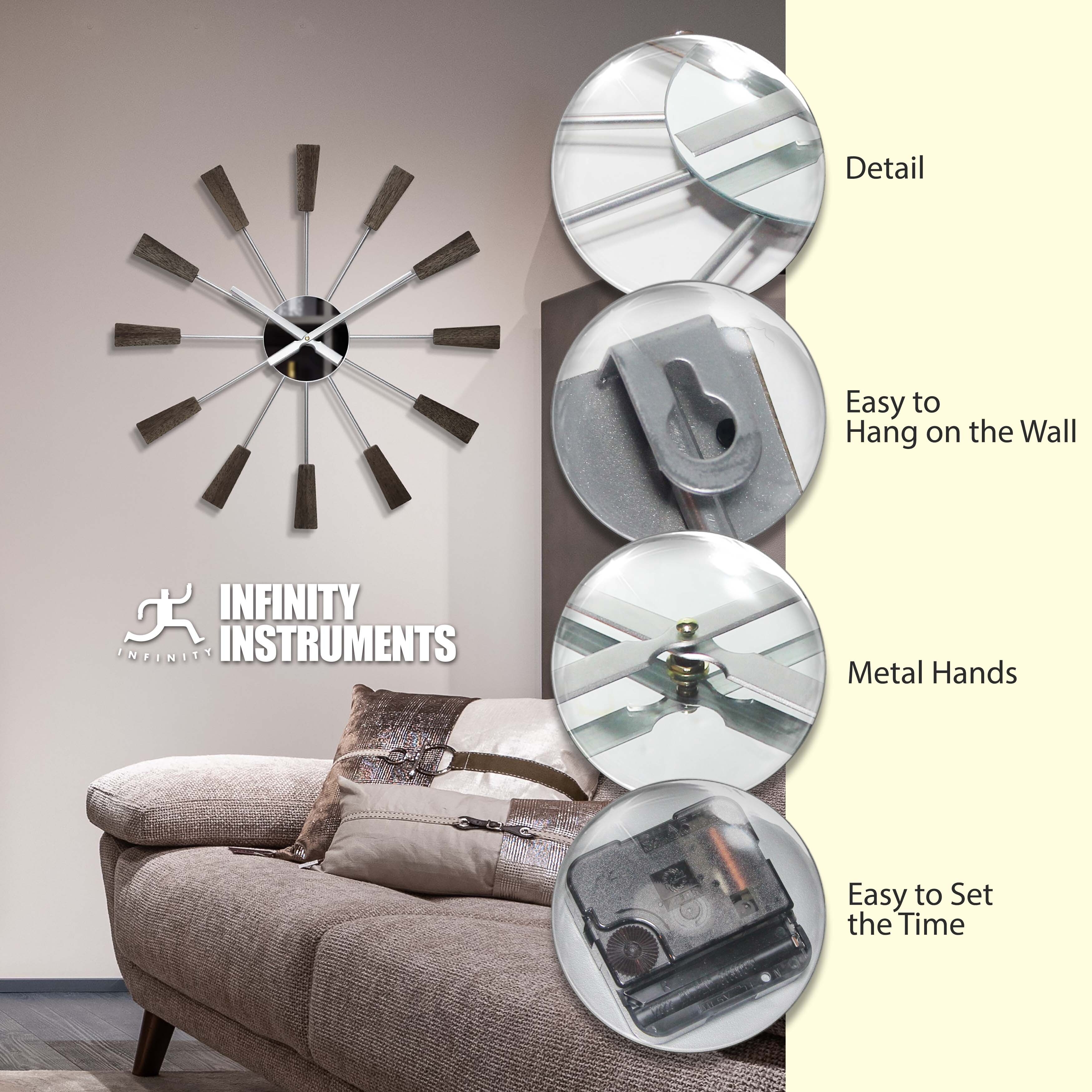 Infinity Instruments オーブスポーク ミッドセンチュリー モダン 15インチ レトロ スターバースト ボール 壁掛け時計 静音 クォーツムーブメント ミッ並行輸入 Infinity Instruments wholesale products