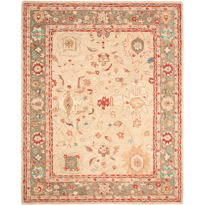 SAFAVIEH Handmade Anatolia Carol Traditional Oriental Hand-spun Wool Rug