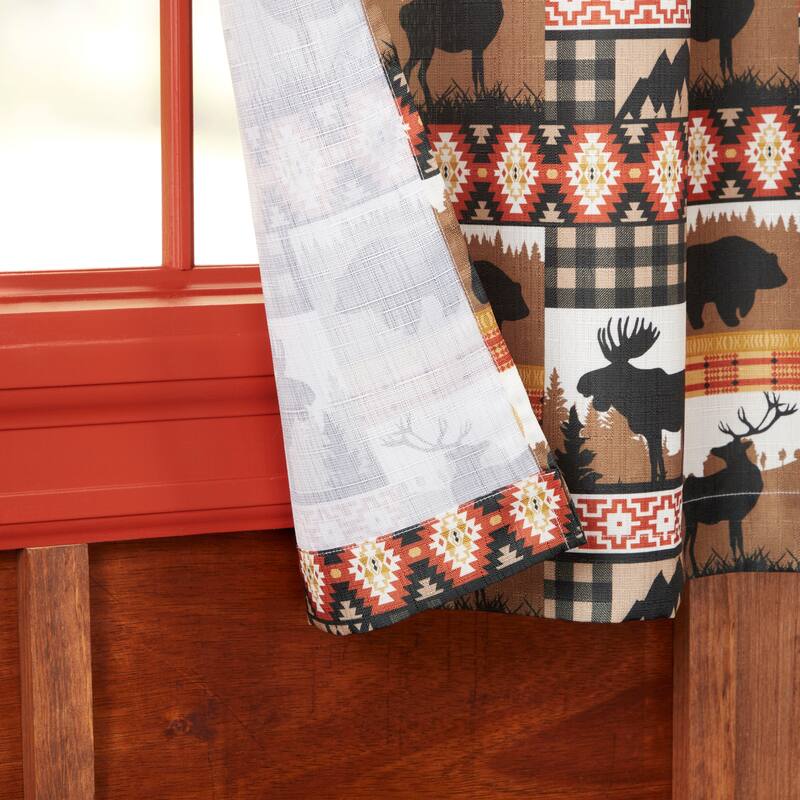 Estate View Moose Lodge Light Filtering Rod Pocket Curtain Panel Pair