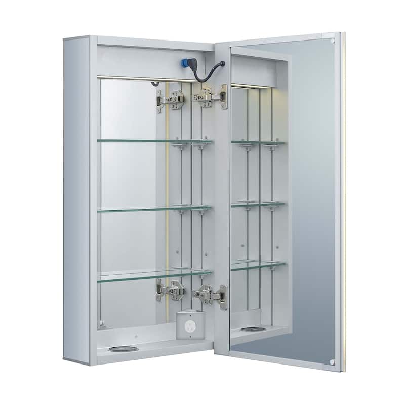 Mirrored Aluminum Bathroom Medicine Cabinet with LED lights