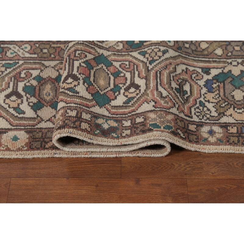 Geometric Bakhtiari Persian Vintage Area Rug Hand-Knotted Wool Carpet - 10'2"x 12'8"