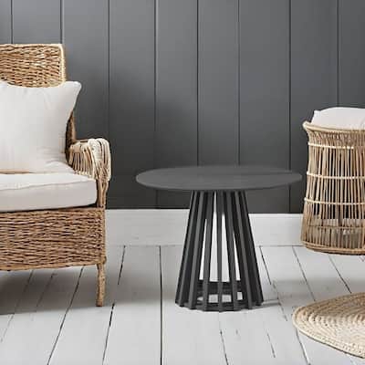 Andre 31" Round Coffee Table in Black by Aria Home - 19x20