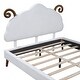 preview thumbnail 18 of 42, Full Size Upholstered Platform Bed with Animal Shaped Headboard