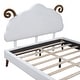 preview thumbnail 23 of 51, Twin Size Upholstered Platform Bed Animal Theme Design Bed Frame with Sheep-Shaped Headboard and Footboard, No Box Spring Needed