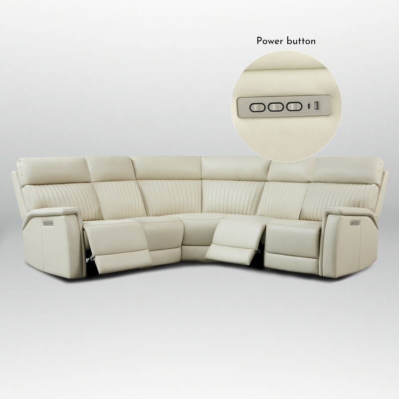 Cole 105" W Genuine Leather Power Reclining sectional sofa with USB&USB-C Port,power armlesschair
