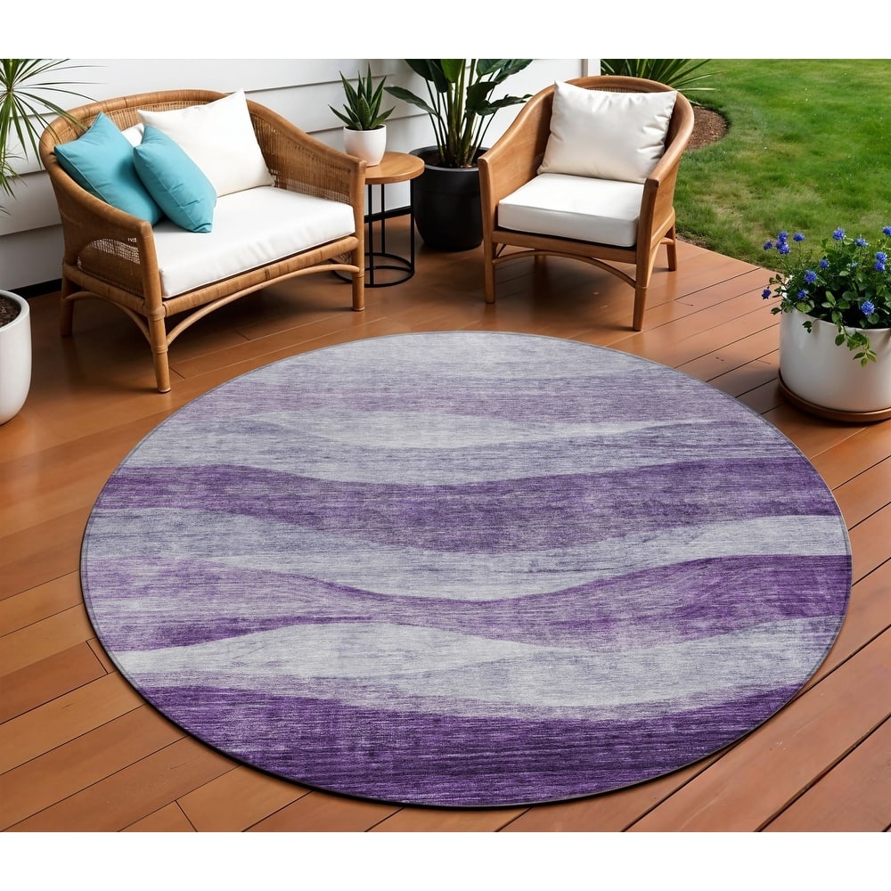 HomeRoots Abstract Transitional Rectangle Outdoor Rug