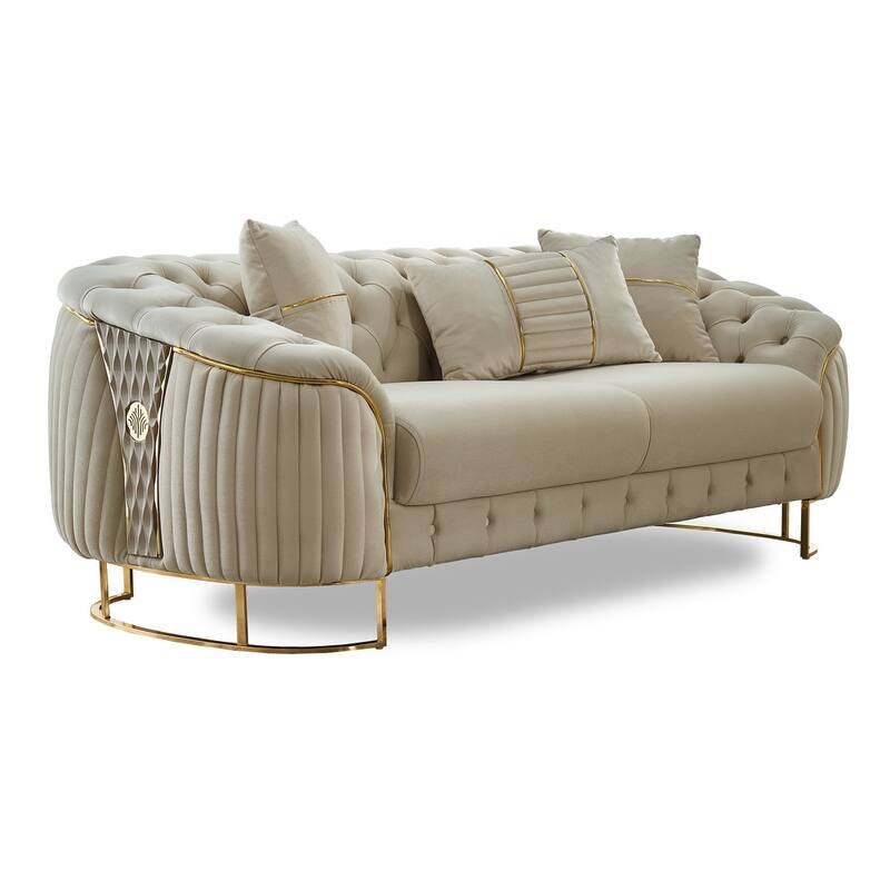 Luis Upholstered Velvet Loveseat