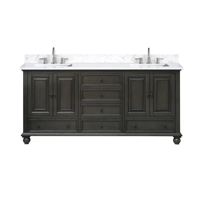 Avanity THOMPSON-VS73-E Thompson 72" Free Standing Double Basin Vanity - Charcoal Glaze