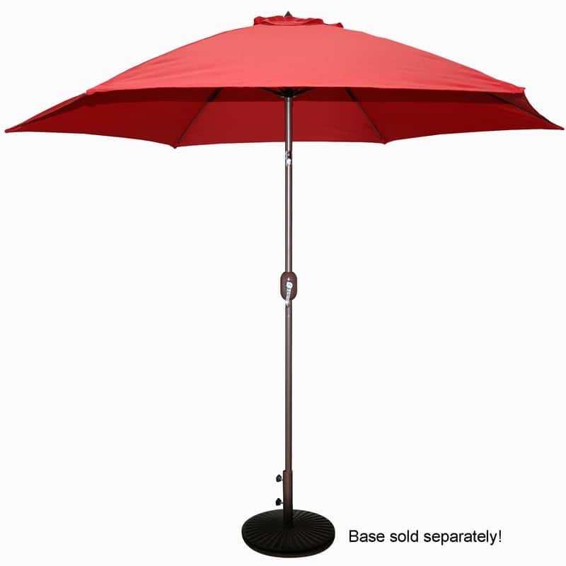Tropishade 9 ft. Aluminum Bronze Patio Umbrella with Red Cover