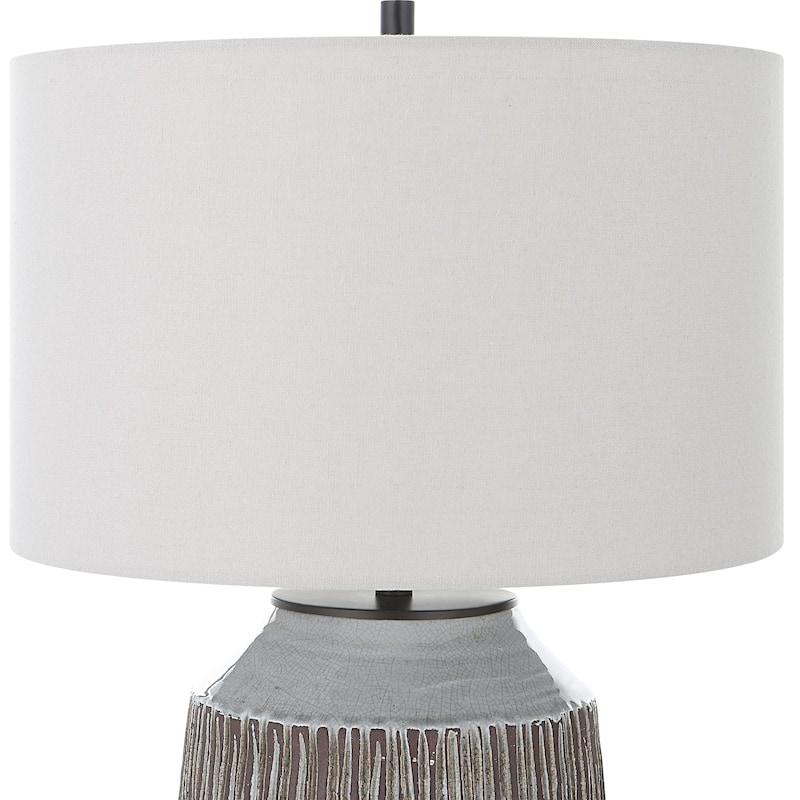 Deep Grooves Ceramic Table Lamp - 22.25"