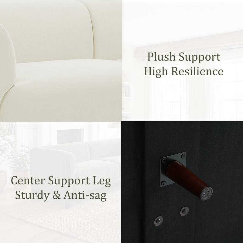 81" Modern Deep Seat Tuxedo Arms Sofa for Living Room