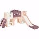 preview thumbnail 6 of 37, 7-in-1 Toddler Slide Set - Spaceship Playset with Slide, Arch Tunnel, Basketball Hoop, and Toy Storage