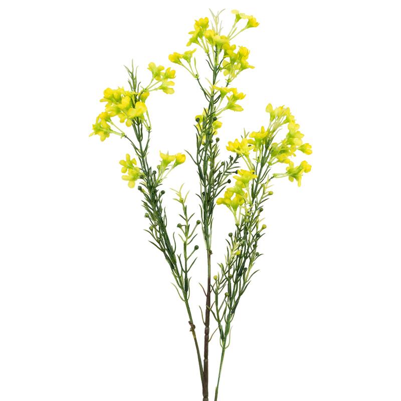 Waxflower Artificial Floral Spray - 27" - Yellow